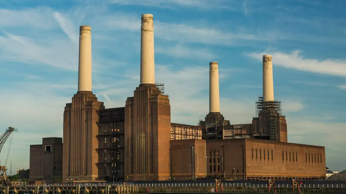 Battersea Power Station seen across the Thames