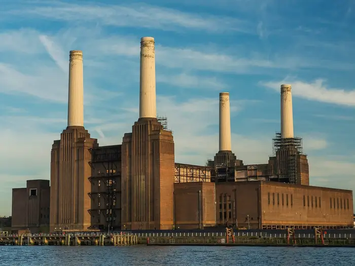 Battersea Power Station seen across the Thames