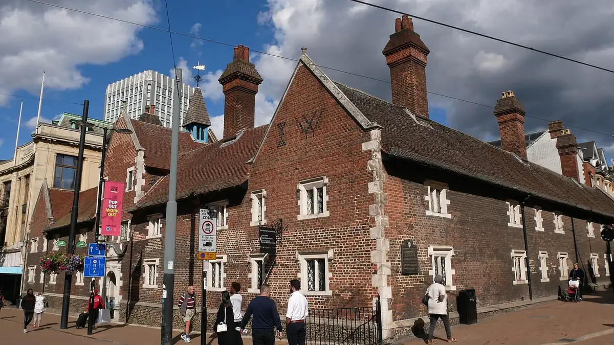 The Tudor Whitgift Almshouses on North End, central Croydon