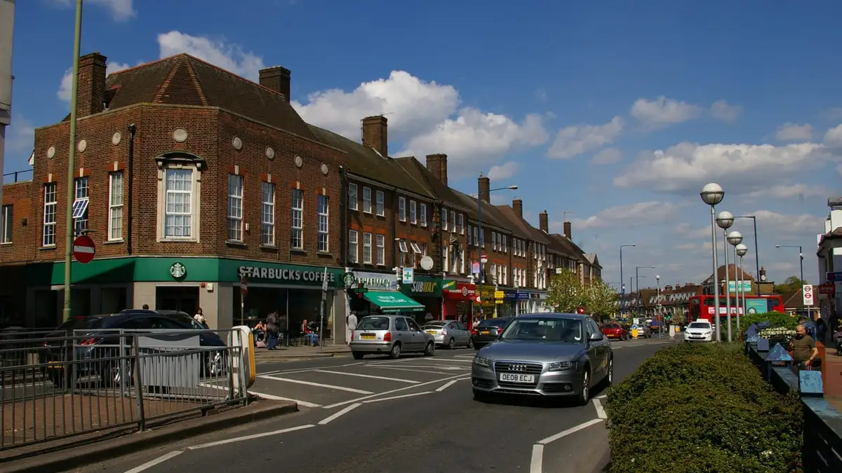 Shopping parades along Station Road, Edgware