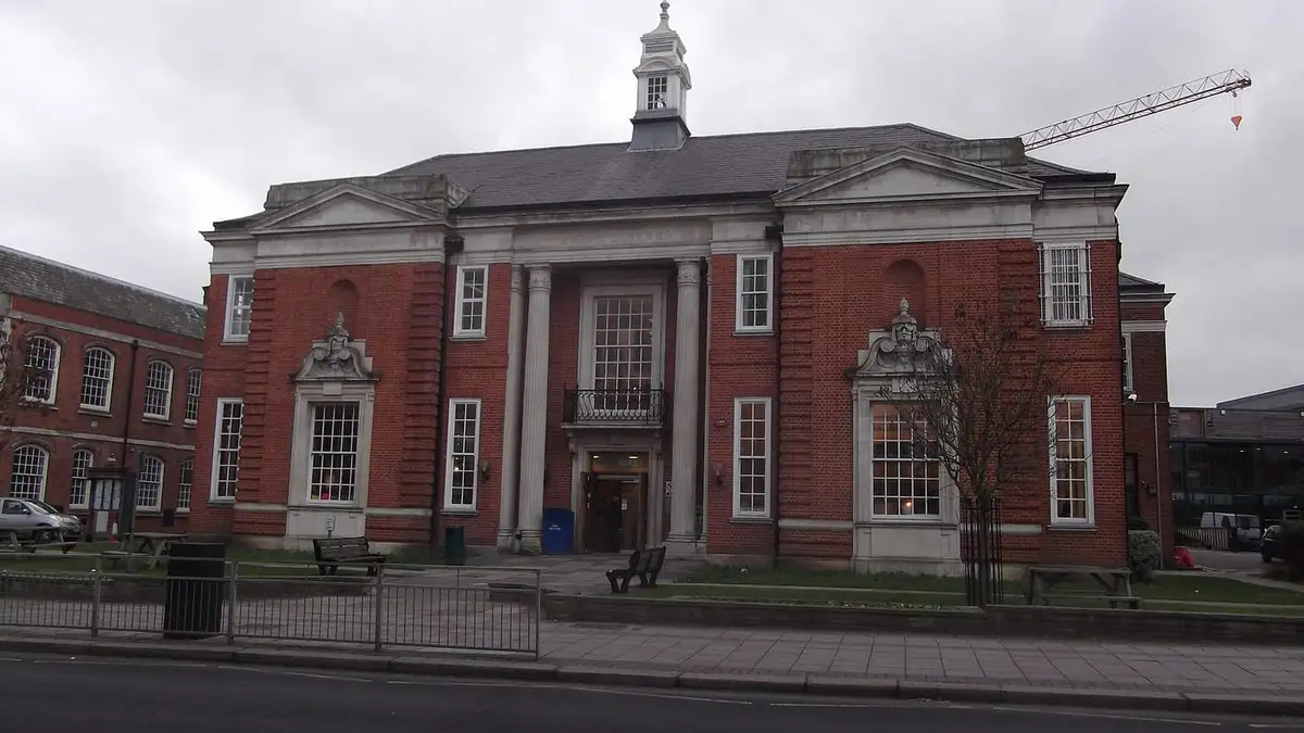 Hendon Library, a red-brick civic building in Hendon