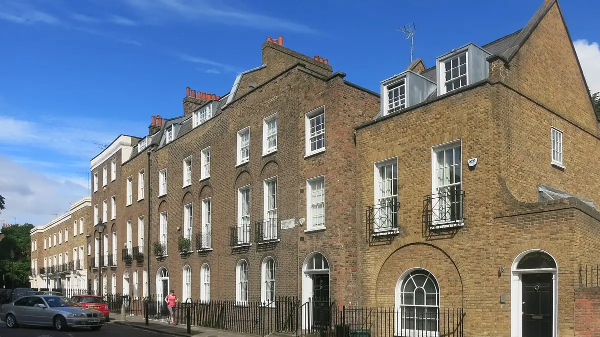 Georgian terraced houses on Canonbury Square, Islington