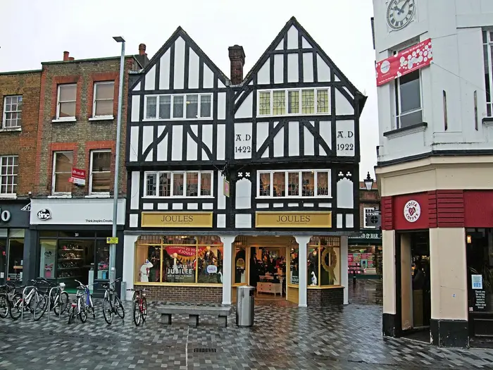 A timber-framed shop front in Kingston upon Thames town centre