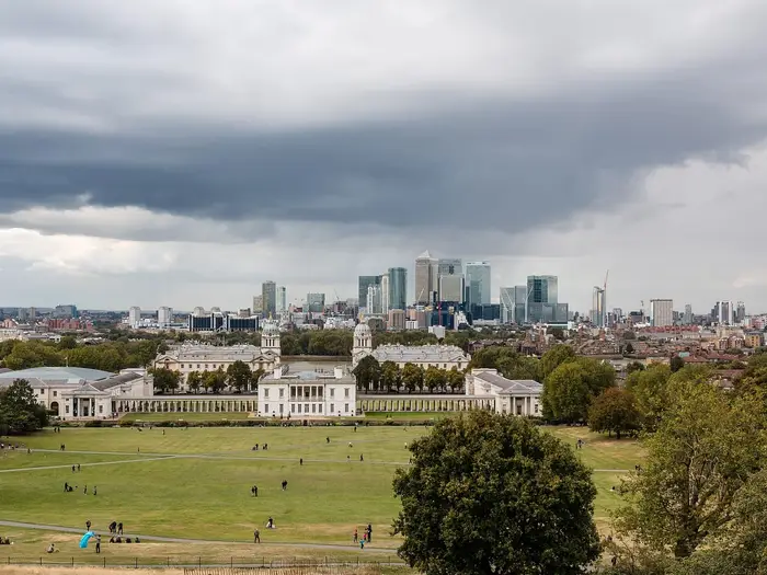 Greenwich Park view over the Queen's House and Old Royal Naval College, Greenwich
