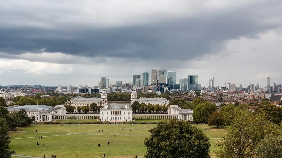 Greenwich Park view over the Queen's House and Old Royal Naval College, Greenwich