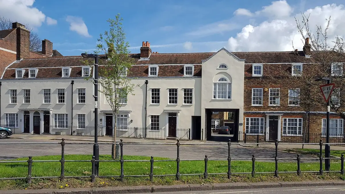 Georgian houses on Southgate Green, London N14