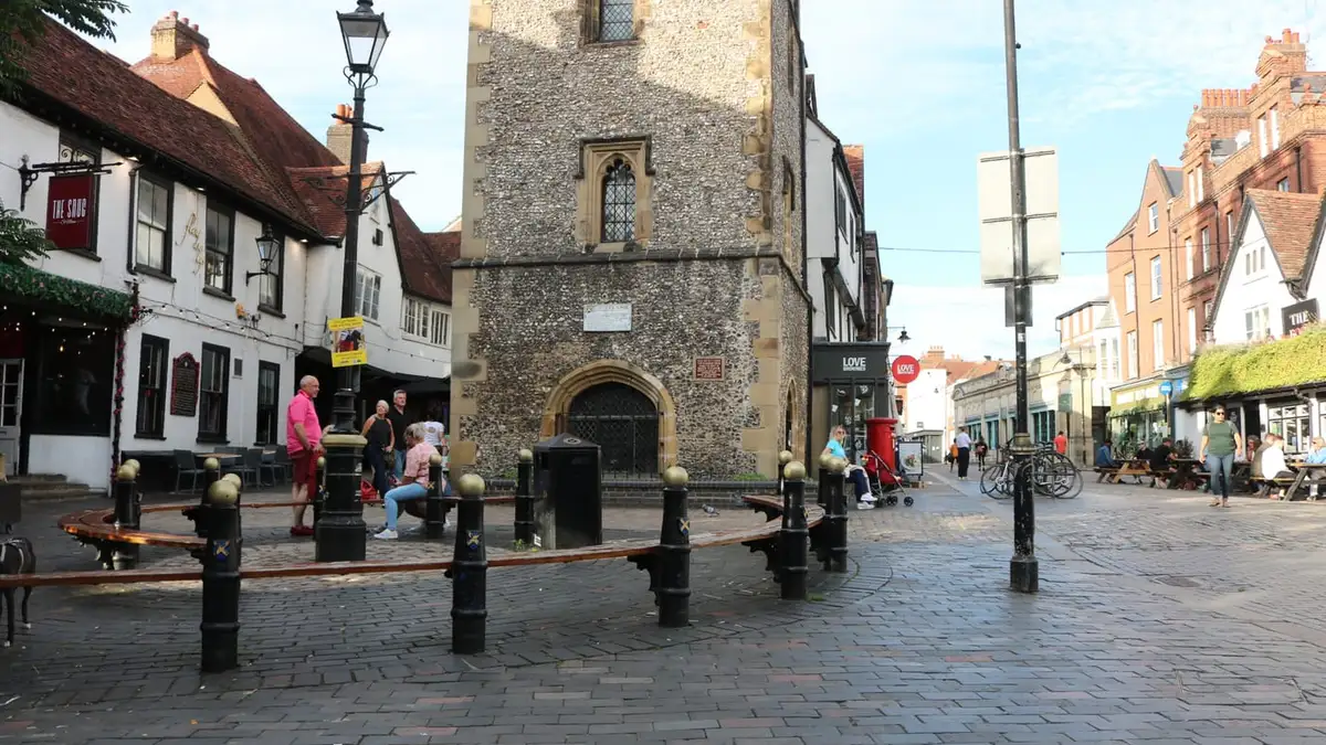 Market Place and the medieval Clock Tower, St Albans