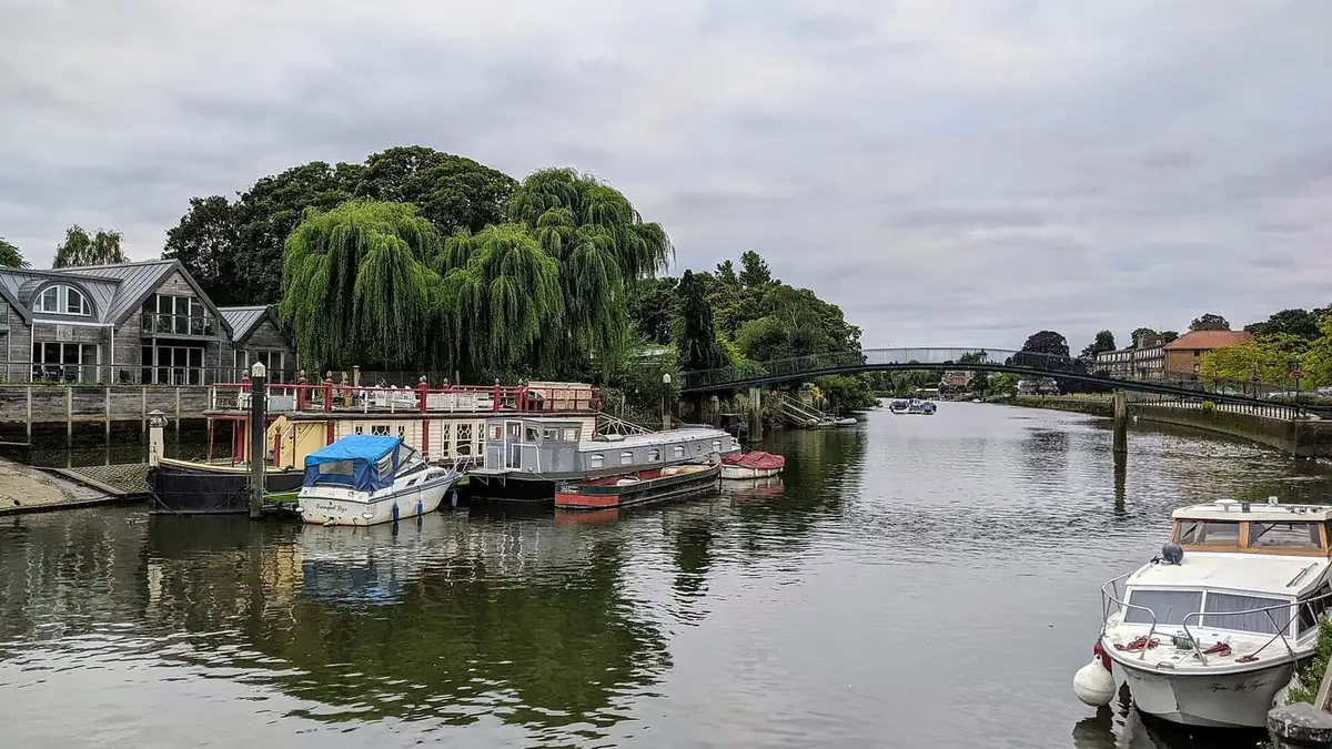 Eel Pie Island seen from Twickenham Embankment on the Thames